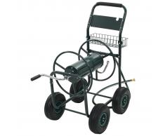 vidaXL Carrito de manguera para jardín conector de 1/2" acero 75 m