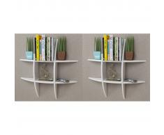 vidaXL Estanterías de pared 2 unidades blanco