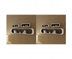 vidaXL Estanterías de cubos para pared 6 unidades blanco y negro