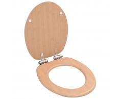 vidaXL Asiento inodoro WC con tapa de cierre suave MDF diseño bambú