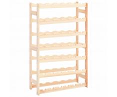 vidaXL Botellero para 42 botellas de madera de pino FSC