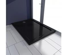 vidaXL Plato de ducha rectangular ABS negro 70x100 cm