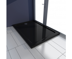 vidaXL Plato de ducha rectangular ABS, color negro, 70 x 100 cm