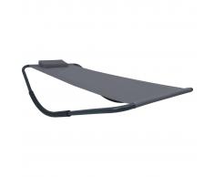 vidaXL Tumbona de acero gris 200x90 cm