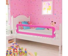 vidaXL Barra de seguridad para cama de niño 2 unidades rosa 150x42 cm