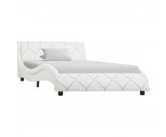 vidaXL Estructura de cama de cuero sintético blanco 100x200 cm