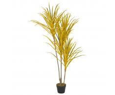 vidaXL Planta artificial drácena con macetero 125 cm amarilla