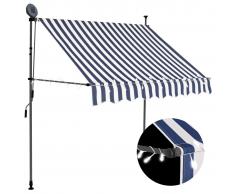 vidaXL Toldo manual retráctil con LED azul y blanco 200 cm