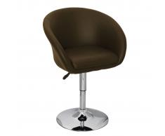 vidaXL Taburete de cocina de cuero sintético marrón