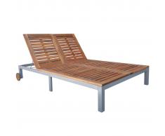vidaXL Tumbona doble de madera maciza de acacia