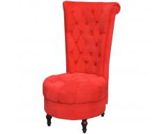 vidaXL Sillón de respaldo alto de tela rojo