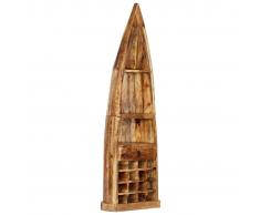 vidaXL Botellero de madera de mango maciza 50x40x180 cm