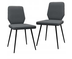 vidaXL Sillas de comedor 2 unidades tela gris oscuro