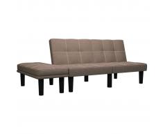 vidaXL Sofá de 2 plazas de tela marrón