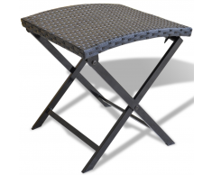 vidaXL taburete plegable de ratán sintético color negro