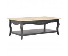 vidaXL Mesa de centro de MDF negra 110x60x40 cm