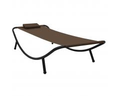 vidaXL Tumbona de acero marrón 200x90 cm