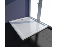 vidaXL Plato de ducha rectangular ABS, color blanco, 80 x 90 cm