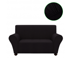 vidaXL funda elástica para sofá de tela jersey poliéster negra