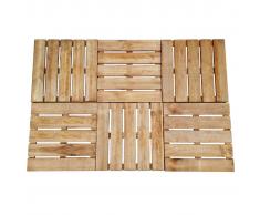 vidaXL Baldosa de porche 6 unidades madera marrón 50x50 cm