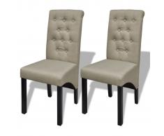 vidaXL Sillas de comedor 2 unidades de tela beige