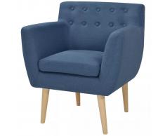 vidaXL Sillón de tela azul