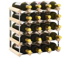 vidaXL Botellero para 20 botellas de madera maciza de pino