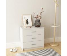 vidaXL Cómoda de madera aglomerada 71x35x69 cm blanca