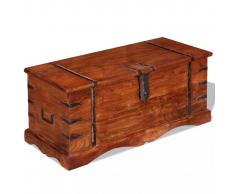 vidaXL Baúl de almacenamiento de madera maciza