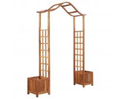 vidaXL Arco de jardín con jardinera de madera maciza 180x40x218 cm