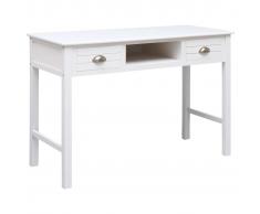vidaXL Escritorio de madera blanco 110x45x76 cm