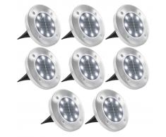 vidaXL Lámparas solares de suelo 8 uds luces LED blancas