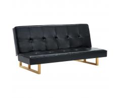 vidaXL Sofá cama de cuero sintético negro