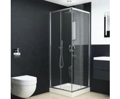 vidaXL Mampara de ducha con vidrio de seguridad 80x70x185 cm