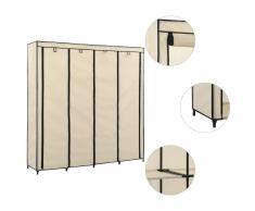 vidaXL Armario con 4 compartimentos color crema 175x45x170 cm