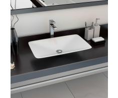 vidaXL Lavabo 60x38x10 cm resina mineral/mármol blanco