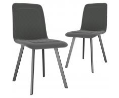 vidaXL Sillas de comedor 2 unidades de terciopelo gris