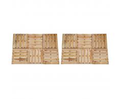 vidaXL Baldosa de porche 12 unidades 50x50 cm madera marrón