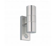 EGLO Lámpara LED de pared jardín con sensor Riga 5 acero inox. 2x3W