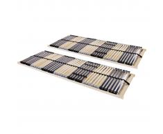 vidaXL Somieres de cama 2 uds con 42 láminas 7 zonas 70x200 cm