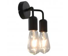 vidaXL Lámpara de pared negra E27