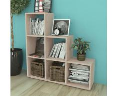 vidaXL Estantería librería en forma de escalera 107 cm color roble