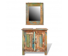 vidaXL Mueble de baño madera reciclada con espejo