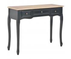 vidaXL Mesa consola tocador con 3 cajones negro