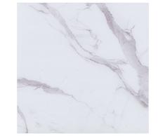 vidaXL Tablero mesa cuadrado vidrio con textura mármol blanco 70x70 cm