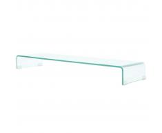 vidaXL Soporte para TV/Elevador monitor cristal claro 110x30x13 cm