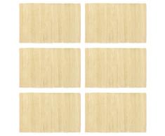 vidaXL Manteles individuales 6 uds Chindi liso algodón beige 30x45 cm