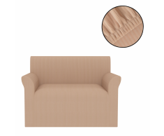 vidaXL Funda elástica para sofá beige franja ancha