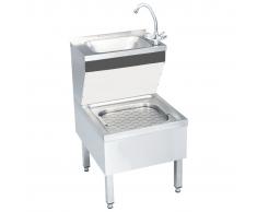 vidaXL Fregadero lavamanos comercial de pie con grifo acero inoxidable