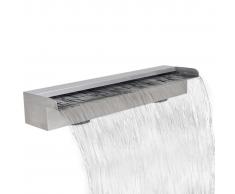 vidaXL Fuente cascada rectangular piscina acero inoxidable 60 cm